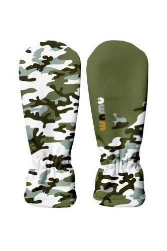 Detské softshellové rukavice Maskáč khaki Wamu