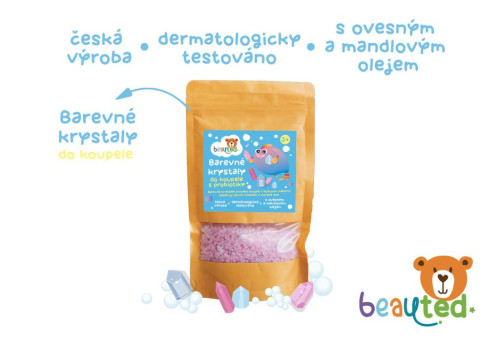 Farebné kryštály do kúpeľa s probiotikami beauted v uzatvárateľnom sáčku