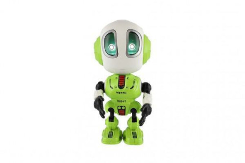 Robot Echo opakujúce vety kovový 12 cm na batérie so zvukom so svetlom