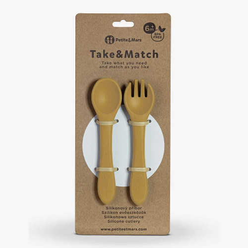 Príbor silikónový Take & Match 6 m+ Petite & Mars