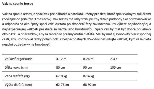 Vak na spanie organická bavlna Jersey Sage 2,5 tog