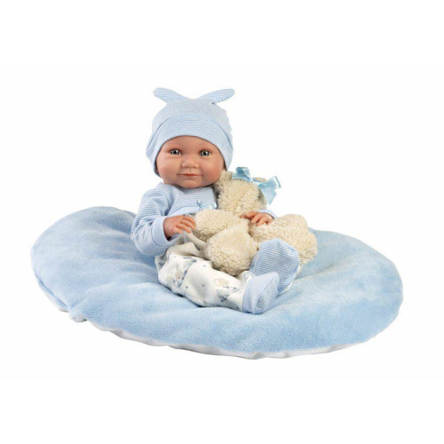 New born chlapček realistická bábika bábätko s celovinylovým telom - 40 cm Llorens