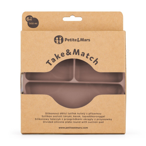 Tanierik silikónový deliaci okrúhly Take&Match 6 m+ Petite & Mars