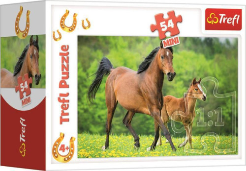Minipuzzle koňa 4 druhy, 54 dielikov