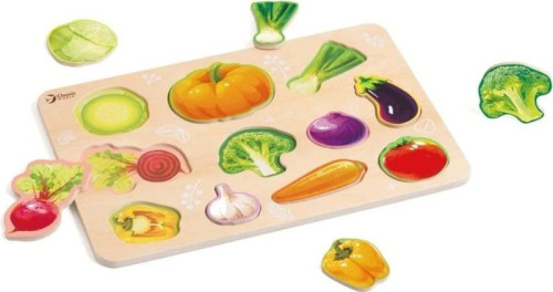 Puzzle/Vkladačka doskové zelenina drevo 18m+