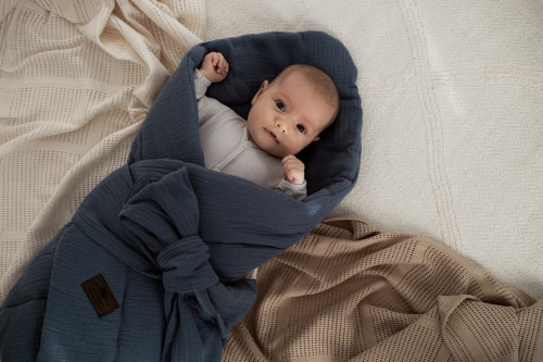 Mušelínová zavinovačka Love béžová so srdiečkami Sleepee