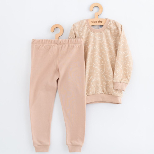 Detské bavlnené pyžamko New Baby beige dino