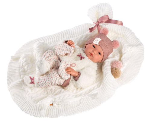 New Born dievčatko 63576 Llorens - realistická bábika bábätko - 35 cm