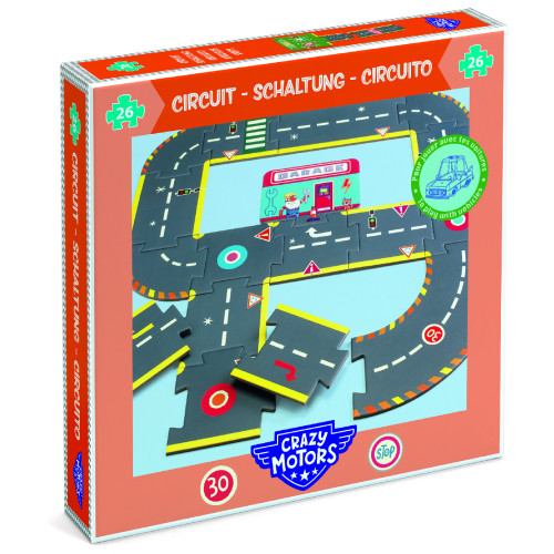 Gigant puzzle Závodná dráha Crazy Motors 26 ks Djeco