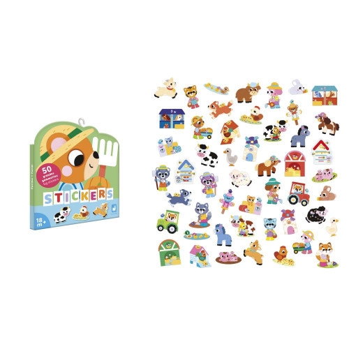 Veľké samolepky Farma 50 ks Stickers Janod