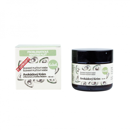 Nočný Krém na mastnú/problematickú pleť Avokádový krém 60 ml Kvitok