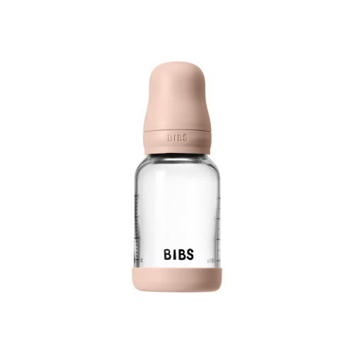 Antikoliková sklenená fľaša s kaučukovým cumlíkom 120 ml Bibs