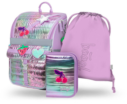 Set 3 Zippy Lavender: aktovka, peračník, sáčok Baagl