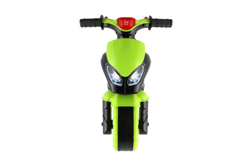 Odrážadlo motorka zeleno-čierna so svetlom so zvukom