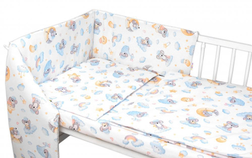 Mantinel s obliečkami Premium 3dielna sada Dreams Koala - modrá Baby Nellys