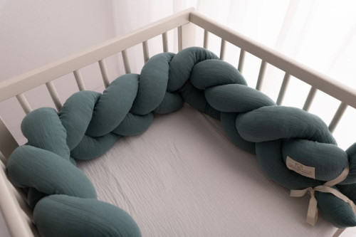 Mušelínový mantinel vrkoč 200 cm Babymatex - chránič do postieľky