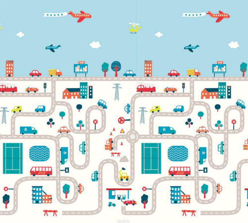 Hracia podložka Play Mat XXL 200 x 180 cm City forest Asalvo