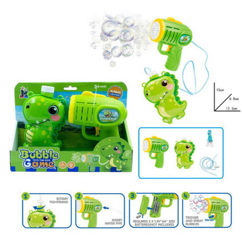 Bublifuk pištoľ s externou nádržkou dinosaurus 280 ml