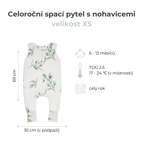 Celoročný spací vak s nohavicami Green Forest Sleepee
