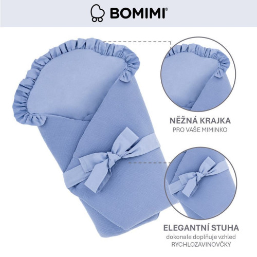 Rýchlozavinovačka s volánikom mušelín Bomimi