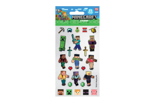 Samolepky Minecraft trblietavé 25 ks