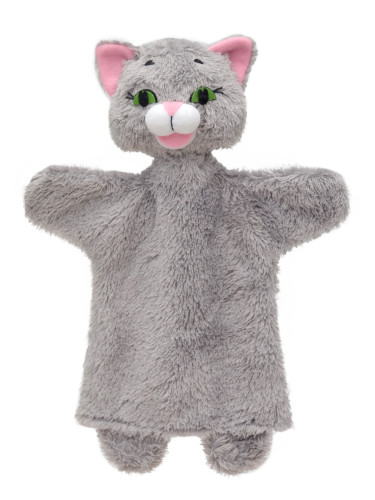 Mačička sivá 26 cm maňuška