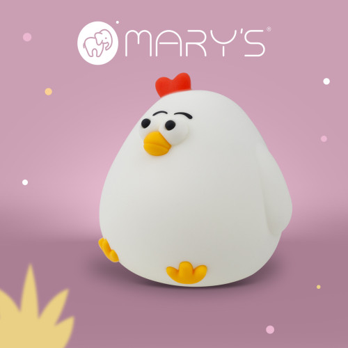 LED silikónová nočná lampička - sliepočka Mary's