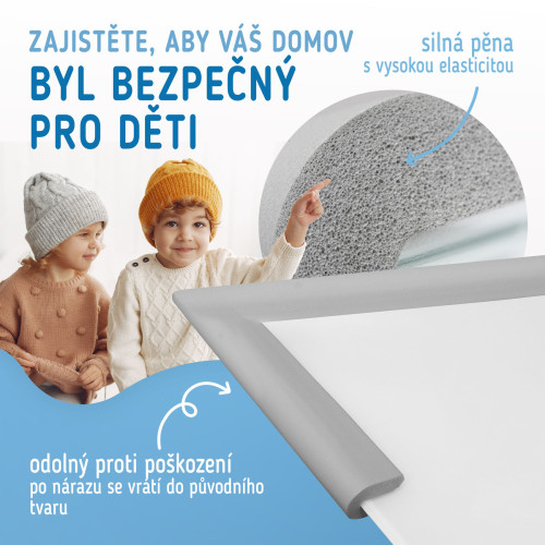 Ochranná páska penová šedá na ochranu hrán a rohov skleneného nábytku 1 ks (2 m) Sipo