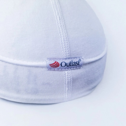 Čiapka tenká zaväzovacia plochý šev Outlast® UPF 50+ biela Little Angel
