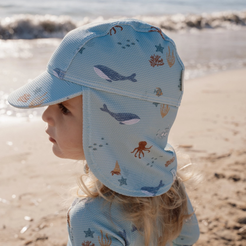Plážová šiltovka s ochranou krku Ocean Friends Little Dutch