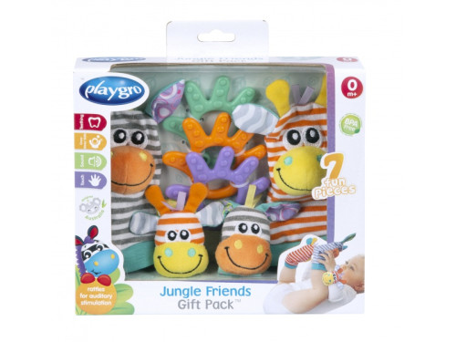 Darčekový set hrkajúce ponožky a náramky Jungle Friends Playgro