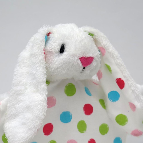 Králik 30 cm biely, uzlíkový maňuška