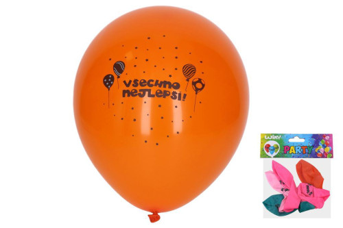 Balónik nafukovací 30 cm - sada 5 ks, Všetko najlepšie