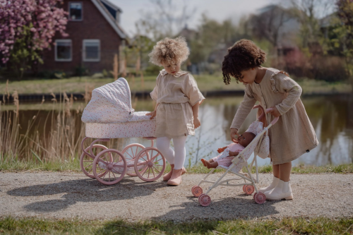 Kočík pre bábiky golfky skladacie Soft Flowers Little Dutch