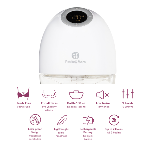Odsávačka materského mlieka elektrická handsfree Gaia Duo Petite & Mars