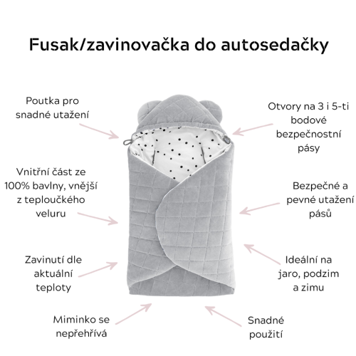Fusak/zavinovačka/deka do autosedačky Sleepee Meadow