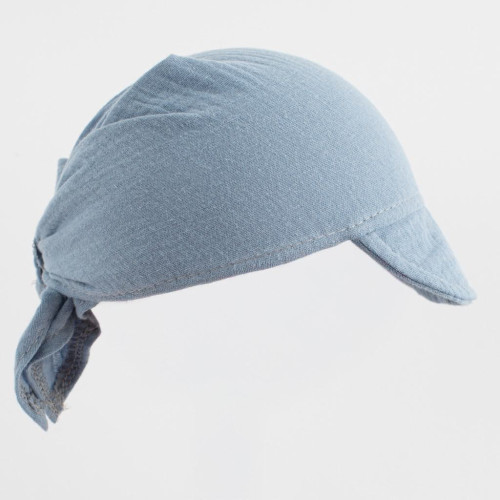 Detská letná mušelínová šatka so šiltom blue New Baby
