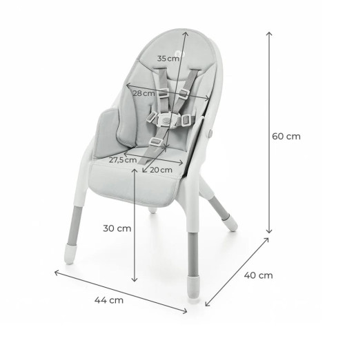 Jedálenská stolička Dinnly 2 v 1 Grey Kinderkraft