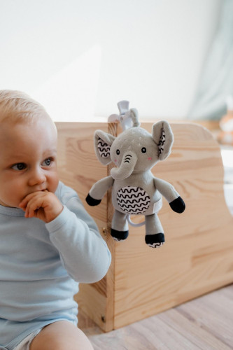 Naťahovací hrací strojček plyš 30 cm záves na postieľku/kočík Babyted