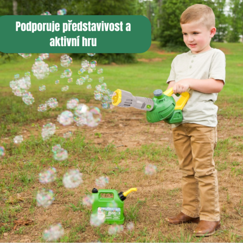 Detský bublifukový fúkač lístia John Deere Kids