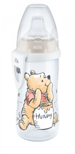 First Choice Active Cup fľaša 300 ml Medvedík Pú so silikónovým náustkom