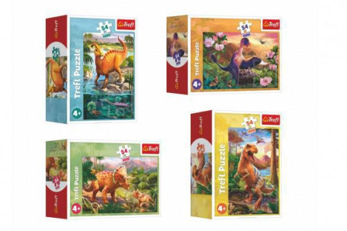 Minipuzzle dinosaury 4 druhy, 54 dielikov