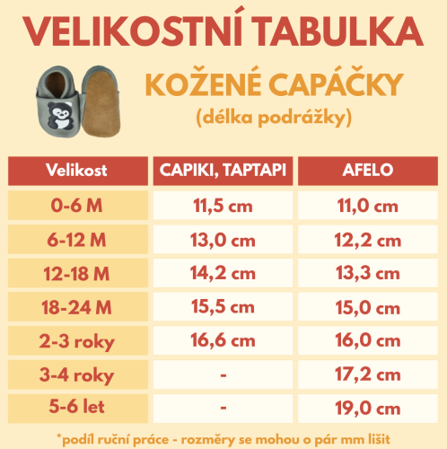 Kožené capáčky 2-3 roky (24/25) 16,6 cm Capiki