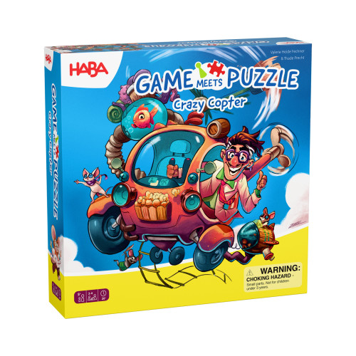 Hra a Puzzle 2v1 Bláznivý vrtuľník od 5 rokov Haba