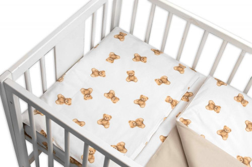 Mantinel s obliečkami do postieľky 3dielna biela sada Míša, bavlna Baby Nellys