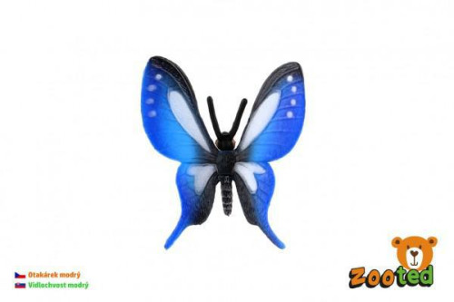 Motýľ tropický Papilio/vidlochvost modrý zooted plast 5 cm