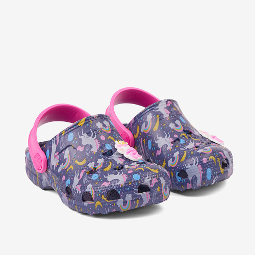 Detské nazúvaky clogsy modré Unicorn Little Frog Coqui