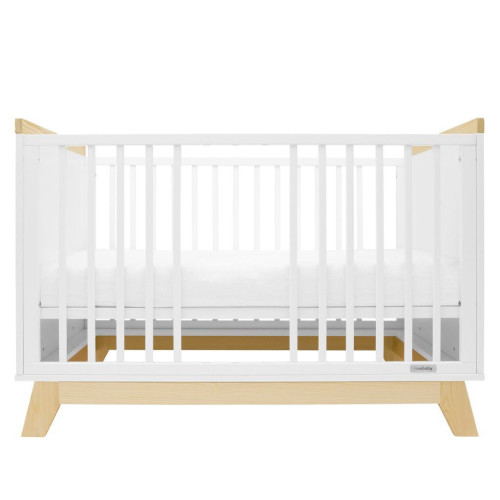 Detská postieľka so zábranou New Baby Marcus 120 x 60 cm biela/prírodná