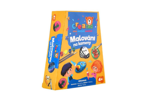 Maľovanie na kamene/štrk s farbami a štetcami Created