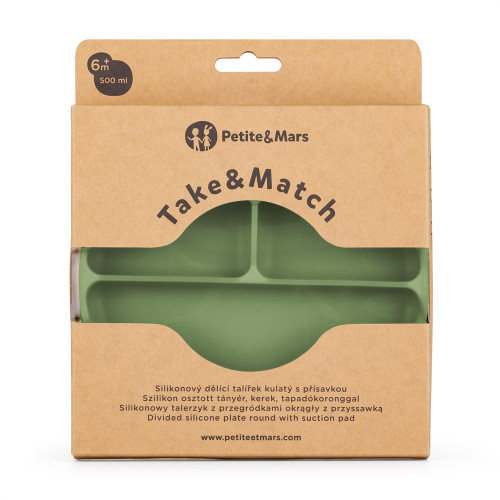 Tanierik silikónový deliaci okrúhly Take&Match 6 m+ Petite & Mars